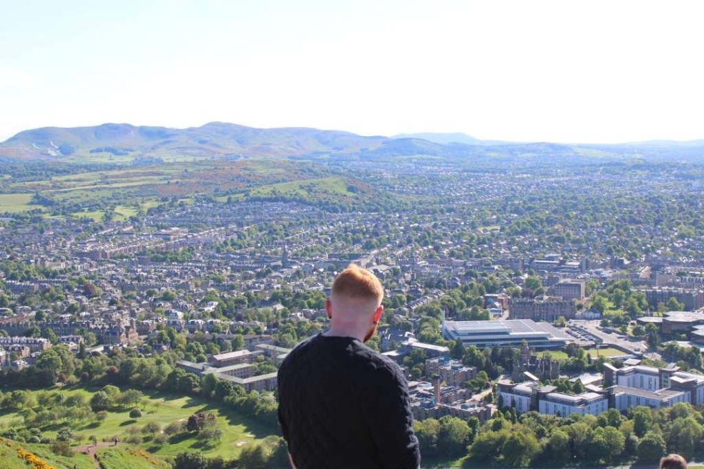 Zach overlooking Edinburgh